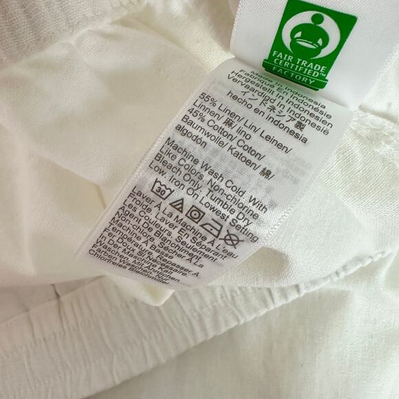 J.Crew Linen Blend Slim Wide Leg Drawstring Pant Pockets Relaxed White US 20 NWT - Picture 12 of 13